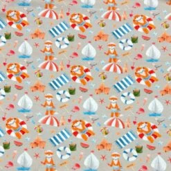Beach Day Organic Cotton Jersey Fabric - Little Johnny