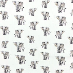 All Over Elephants Cotton Poplin Fabric