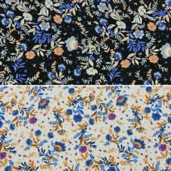 Mini Meadow Polyester Crepe Fabric