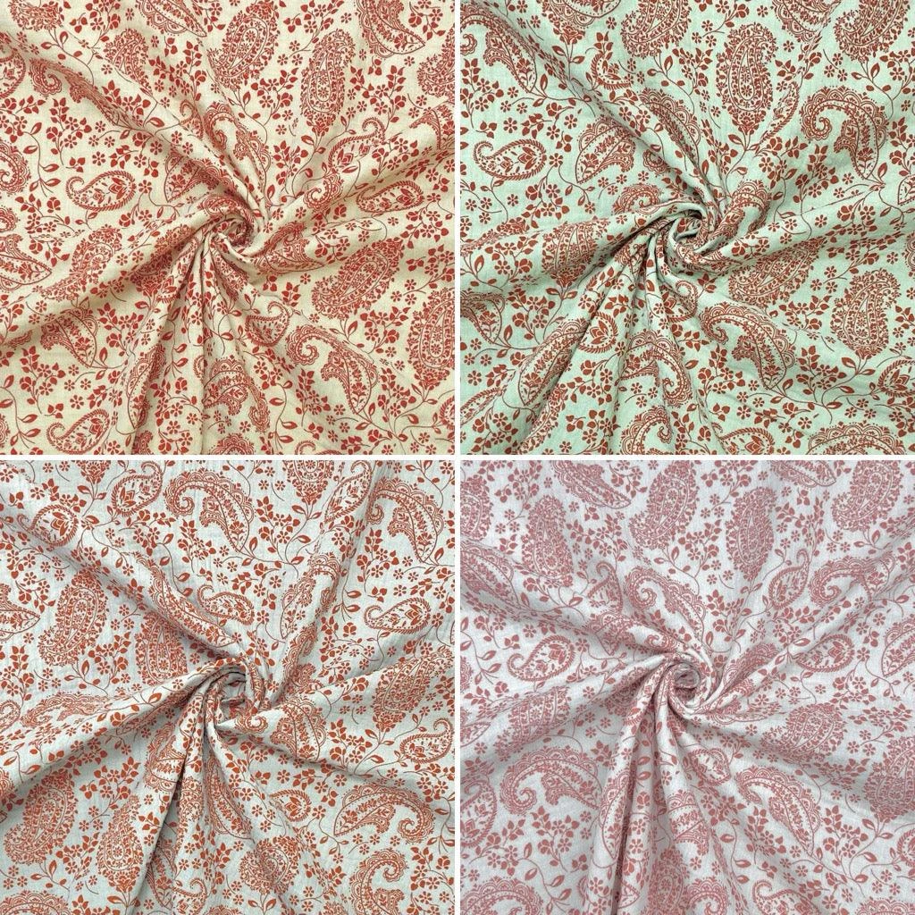 Paisley Floral Organic Double Gauze Fabric 1 Paisley Floral Organic Double Gauze Fabric