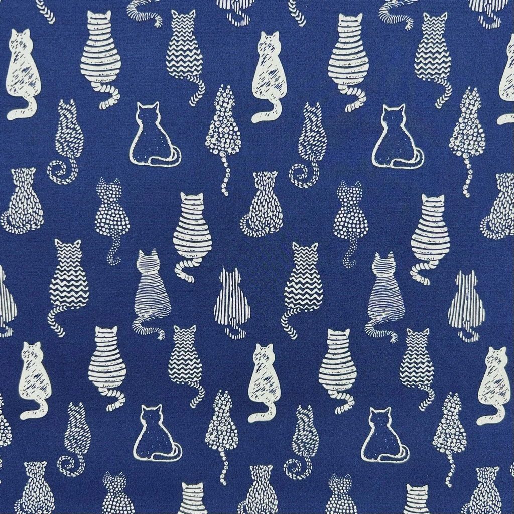 Striped Cats Rose & Hubble Cotton Poplin Fabric 5 Striped Cats Rose & Hubble Cotton Poplin Fabric - Image 5