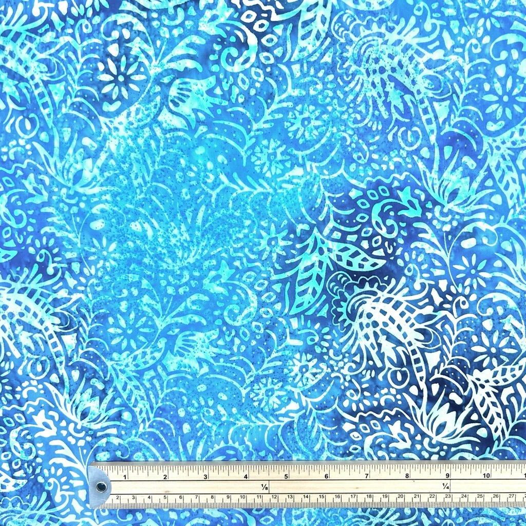 Frosty Flora Cotton Batik Fabric 2 Frosty Flora Cotton Batik Fabric - Image 2