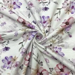 Flower Haven On White Organic Cotton Jersey Fabric -Ernst Fabric Store F1239D69 6A0C 4882 9528 77024DFFDCC5