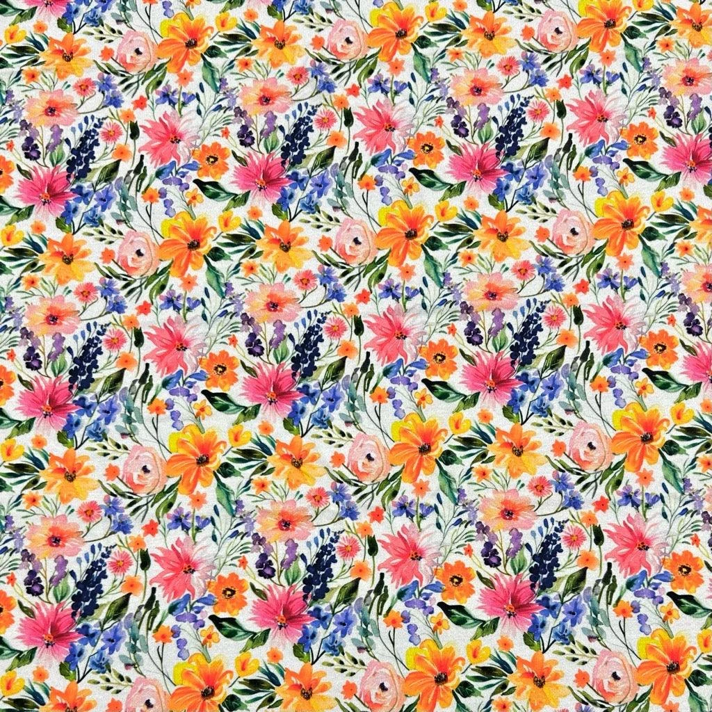 Spring Time Flowers Bamboo Jersey Fabric 1 Spring Time Flowers Bamboo Jersey Fabric
