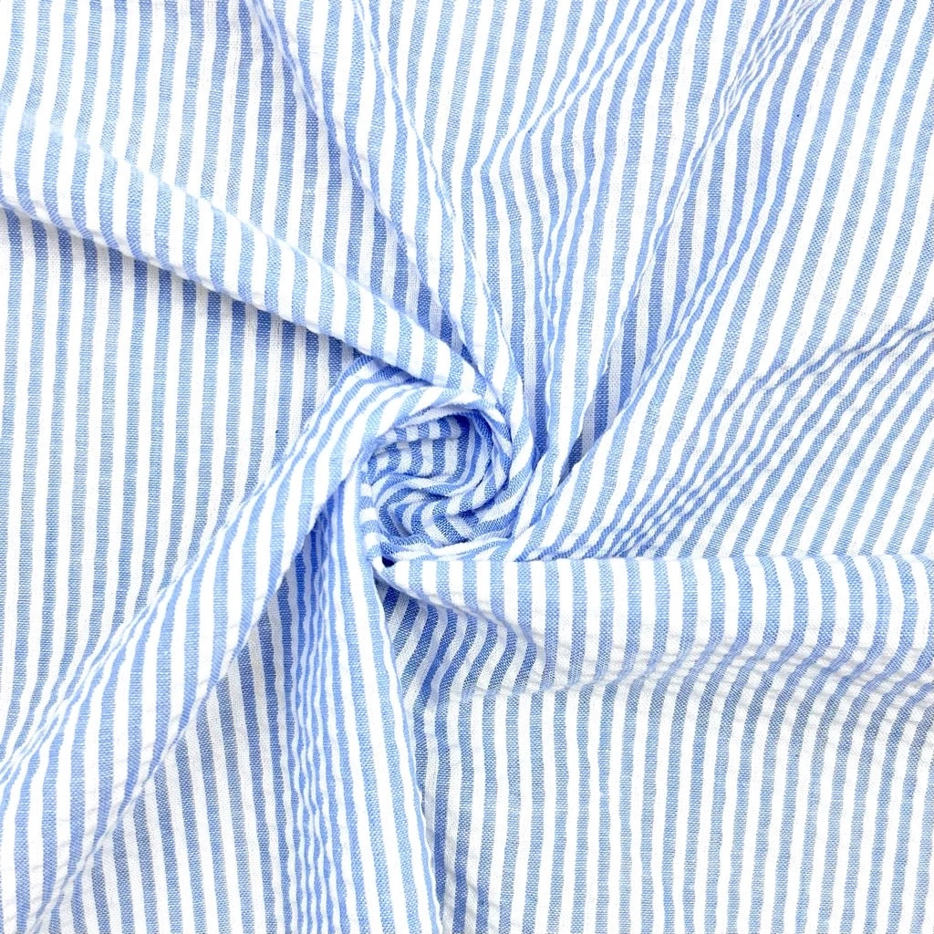 Small Stripes Seersucker Fabric 4 Small Stripes Seersucker Fabric - Image 4