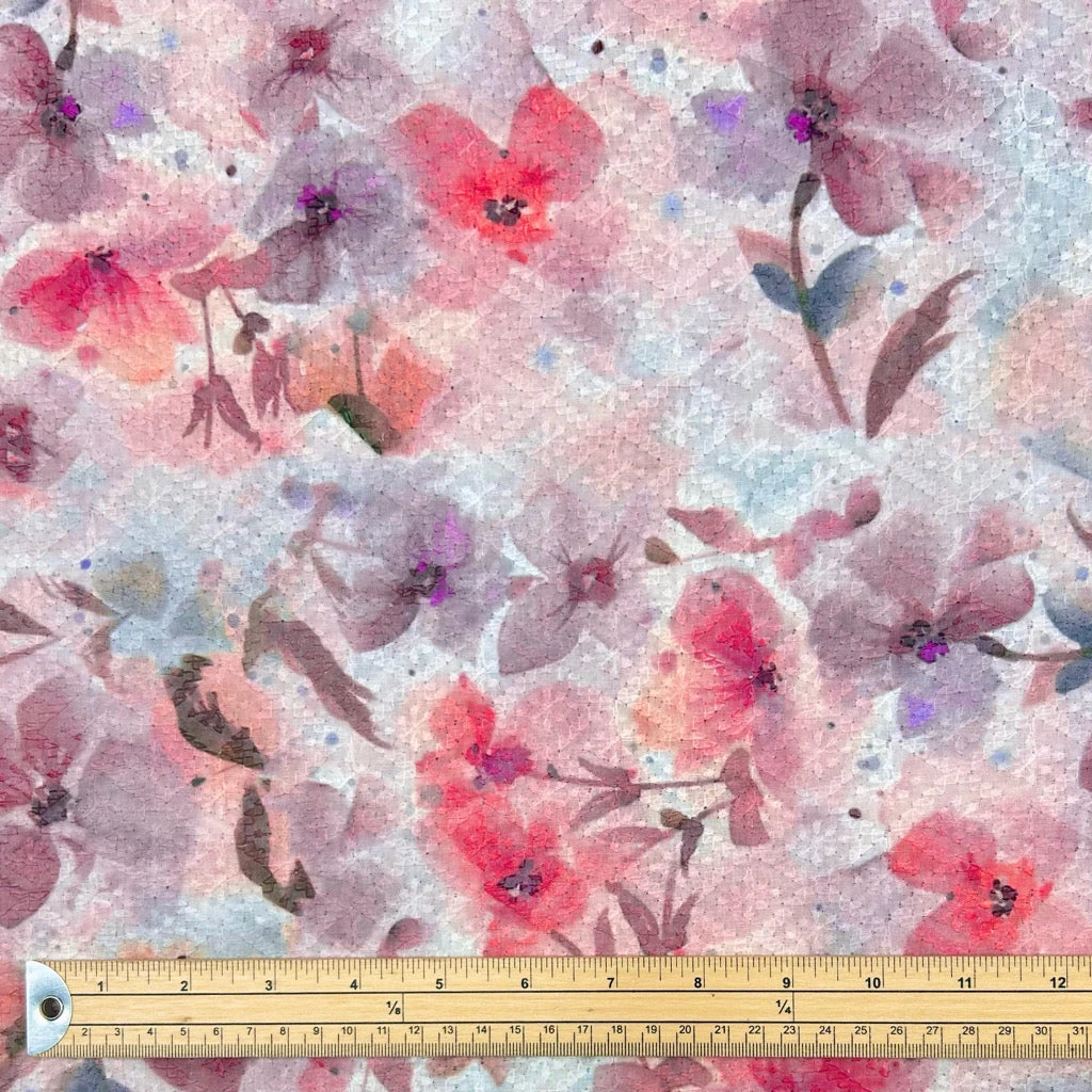Vibrant Blooms Digital Embroidered Polycotton Fabric 2 Vibrant Blooms Digital Embroidered Polycotton Fabric - Image 2