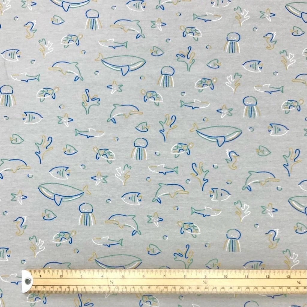 Sealife Cotton Jersey Fabric 2 Sealife Cotton Jersey Fabric - Image 2