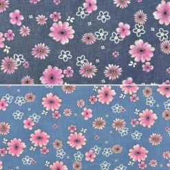 Flower Dreams Chambray Denim Fabric