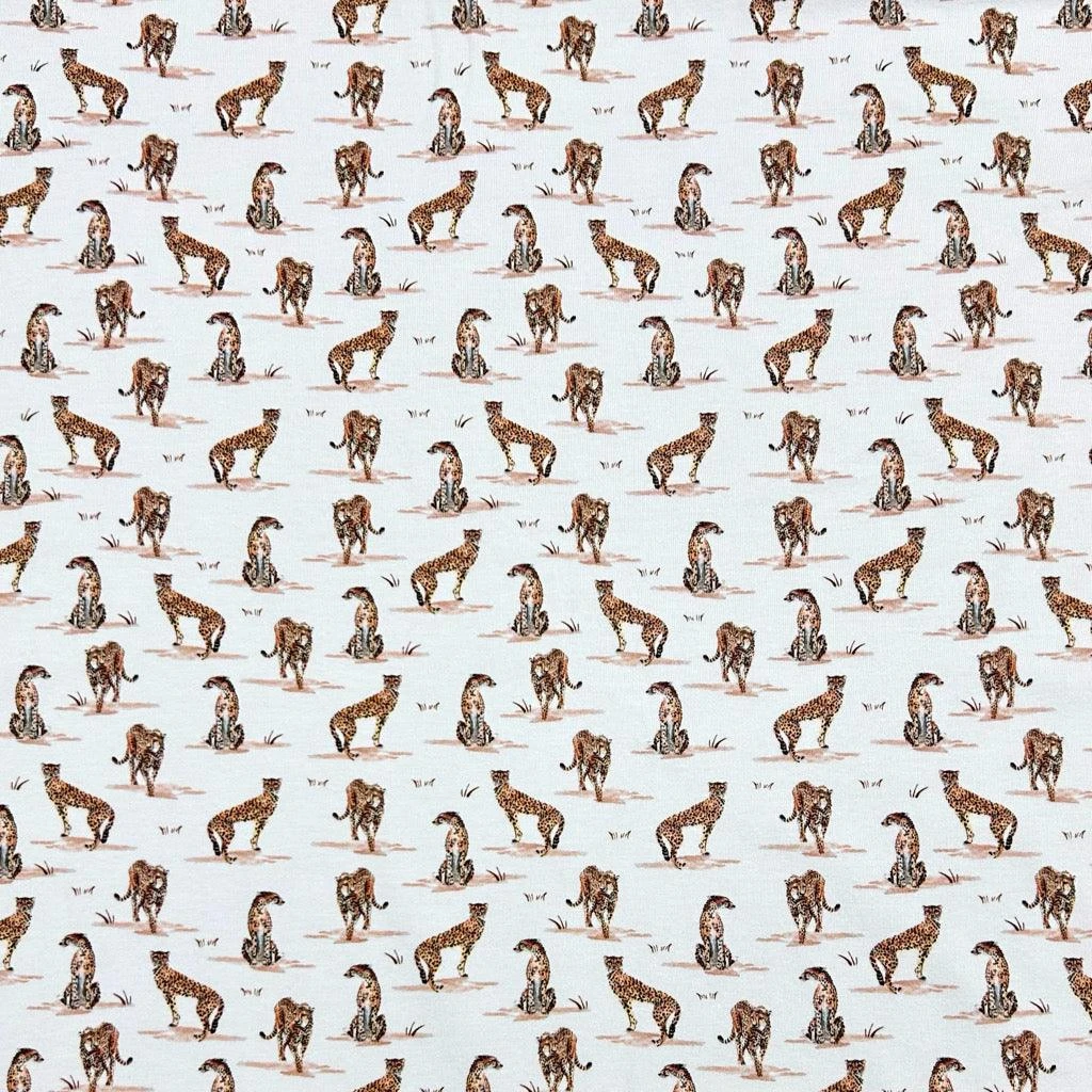 Small Leopards Cotton Jersey Fabric 1 Small Leopards Cotton Jersey Fabric