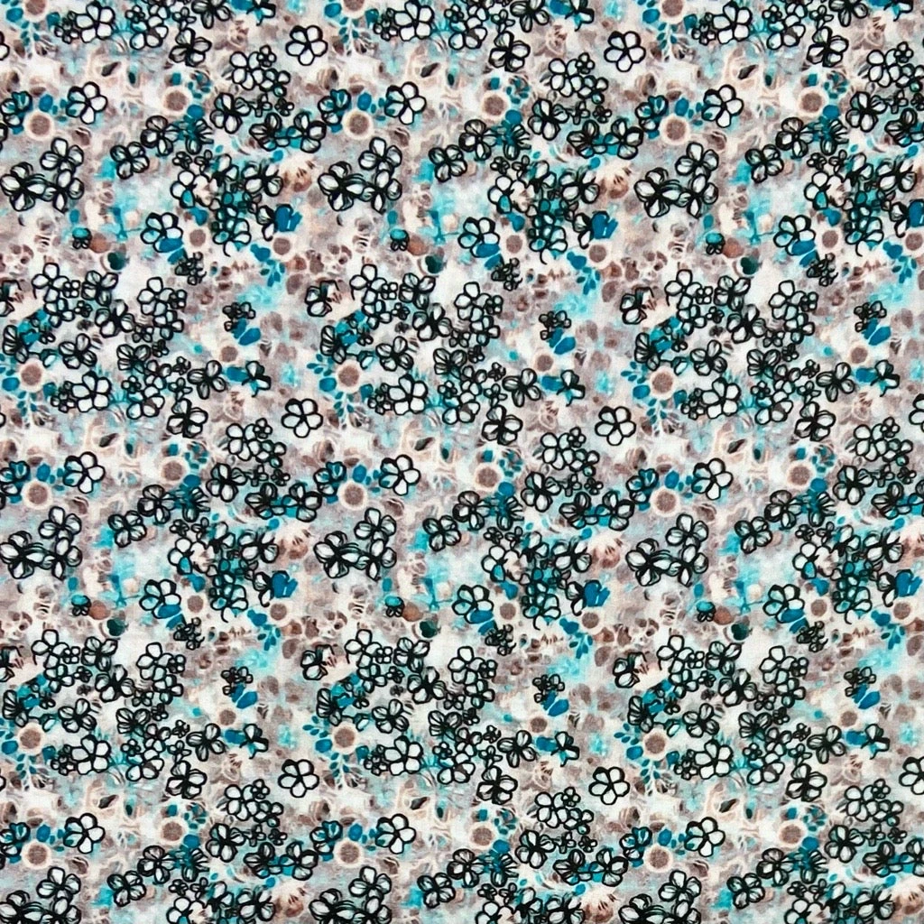 Ink Blossom Cotton Satin Fabric 3 Ink Blossom Cotton Satin Fabric - Image 3