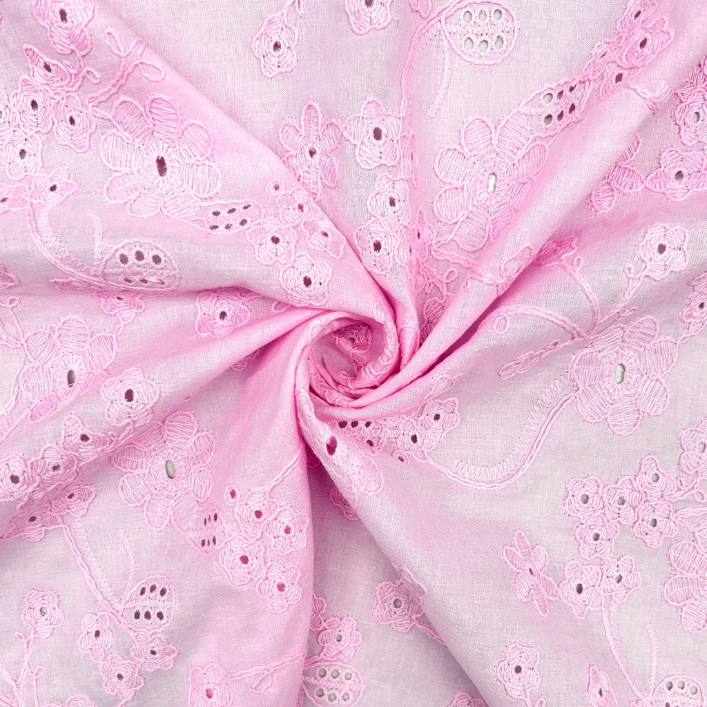 Floral Perfection Embroidered Cotton Fabric 10 Floral Perfection Embroidered Cotton Fabric - Image 10