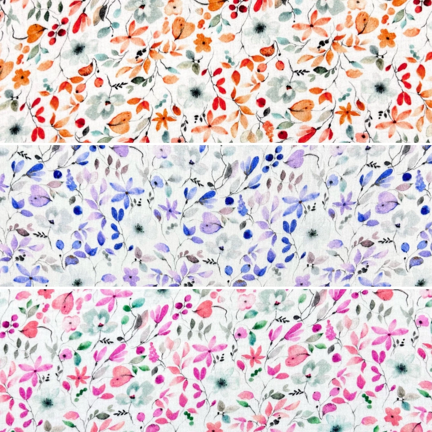 Vibrant Florals Double Gauze Fabric 1 Vibrant Florals Double Gauze Fabric