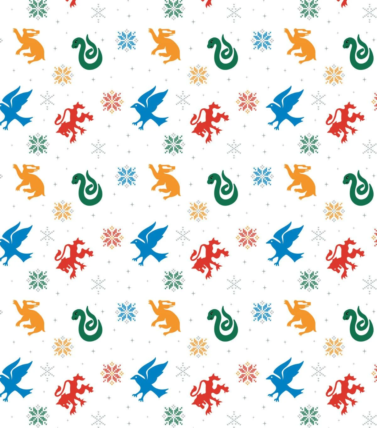 Snowflake Houses Harry Potter Cotton Fabric 1 Snowflake Houses Harry Potter Cotton Fabric