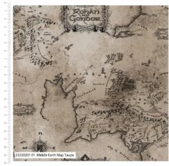 Lord Of The Rings Cotton Fabric -Ernst Fabric Store LordofTheRings CottonPrints Middle Earth Map