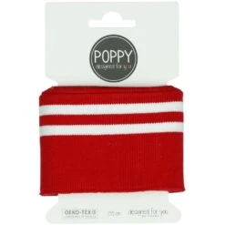 Striped Ribbed Cuffs - 135cm 17 Striped Ribbed Cuffs - 135cm -Ernst Fabric Store Red