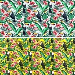 Tropical Toucan Rose & Hubble Cotton Poplin Fabric