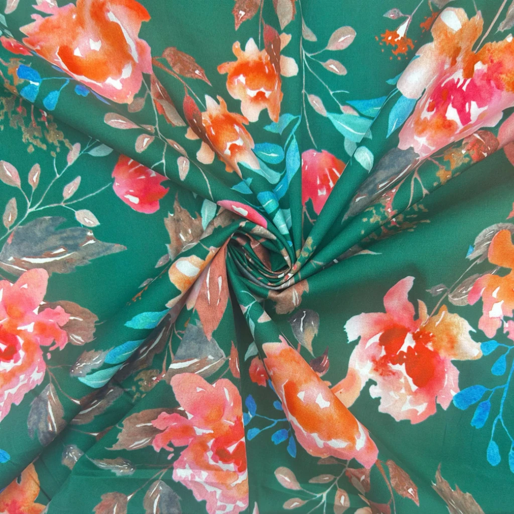 Floral Fiesta Stretch Cotton Poplin Fabric 3 Floral Fiesta Stretch Cotton Poplin Fabric - Image 3