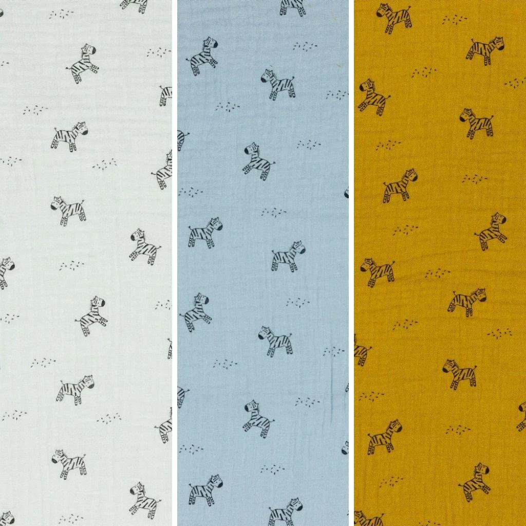 Zebra Organic Double Gauze Fabric 1 Zebra Organic Double Gauze Fabric