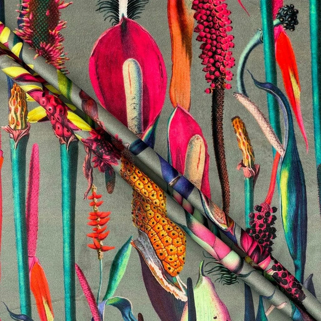 Abstract Plants Digital Velvet Fabric 10 Abstract Plants Digital Velvet Fabric - Image 10