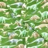 Dino Skeletons On Green Anti Pill Polar Fleece Fabric
