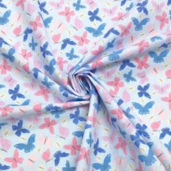Blue And Pink Butterflies Polycotton Fabric -Ernst Fabric Store image 04d2a3c9 11d9 4f9e b29b 0553e2aea78f