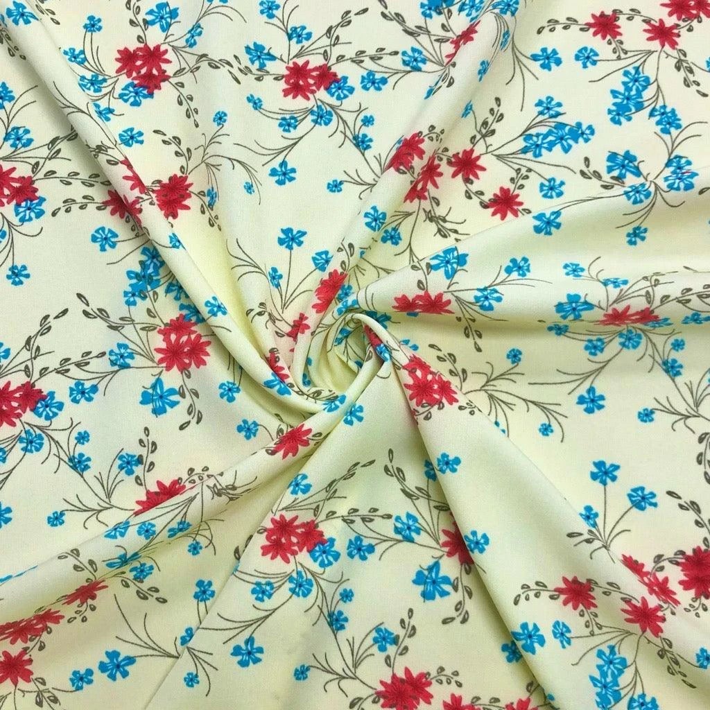Two Colour Floral Crepe Fabric 4 Two Colour Floral Crepe Fabric - Image 4
