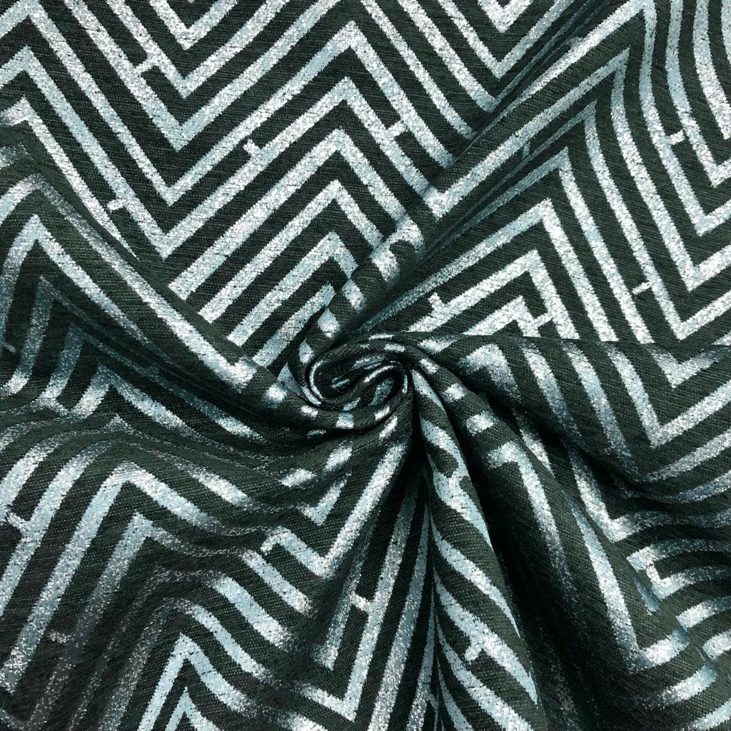 Zig Zag Lurex Upholstery Fabric 3 Zig Zag Lurex Upholstery Fabric - Image 3