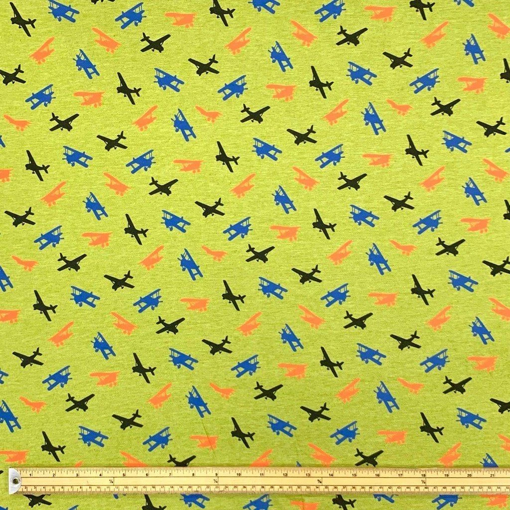 Colourful Aeroplane Cotton Jersey Fabric 4 Colourful Aeroplane Cotton Jersey Fabric - Image 4