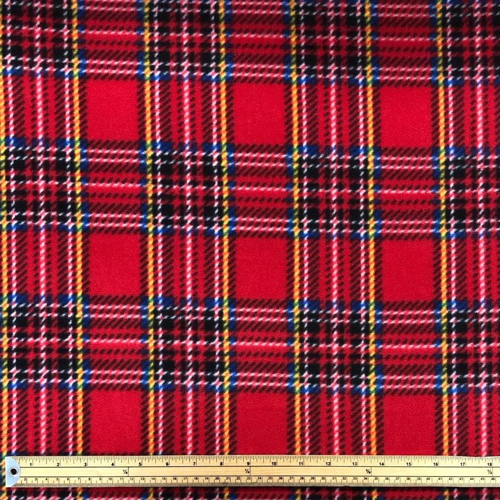 Red Checkered Anti Pill Polar Fleece Fabric 2 Red Checkered Anti Pill Polar Fleece Fabric - Image 2