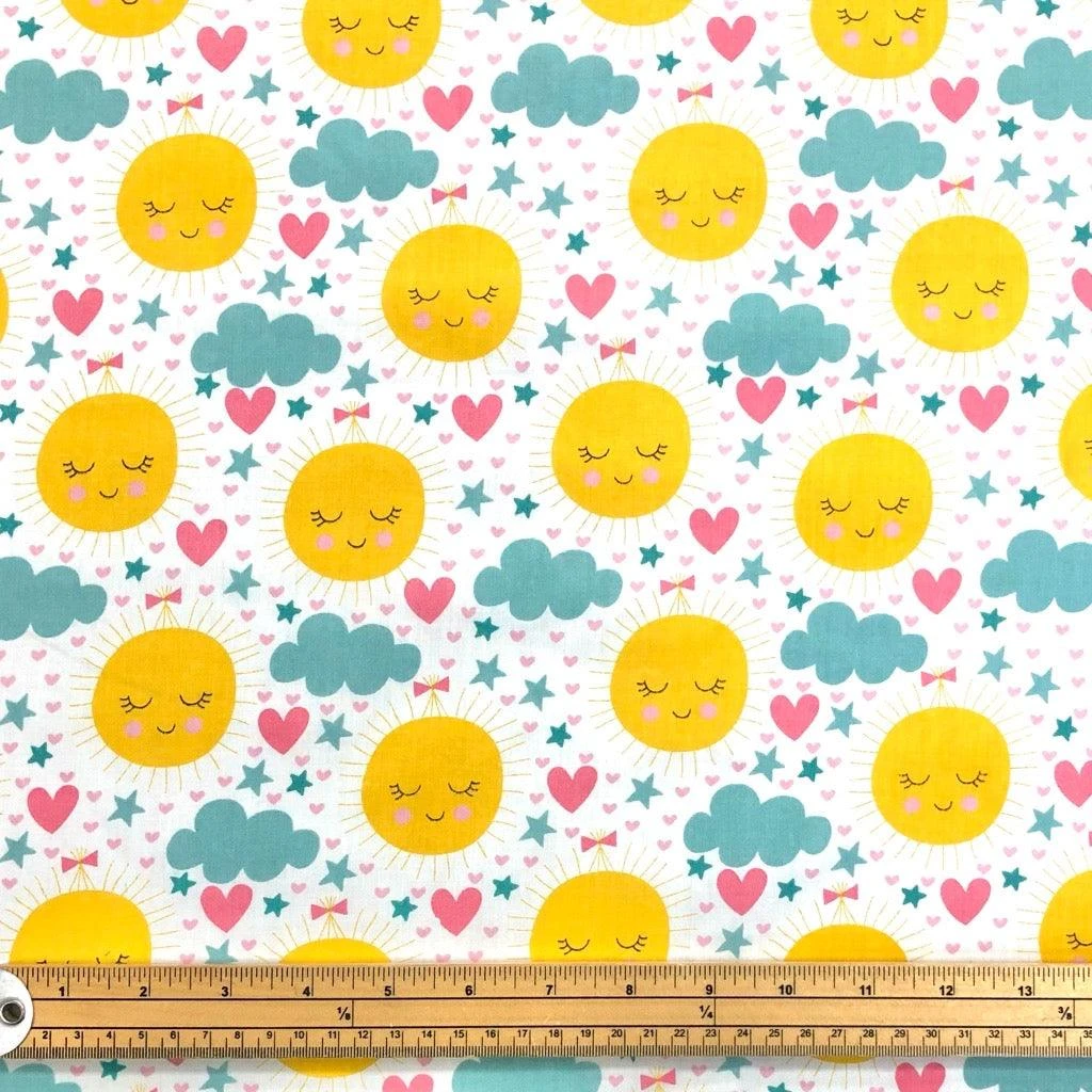 Sun And Clouds Polycotton Fabric 2 Sun And Clouds Polycotton Fabric - Image 2