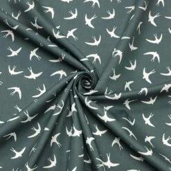 White Swallows Rose & Hubble Cotton Poplin Fabric -Ernst Fabric Store image 29624ff6 9672 4e32 aecb ae14faff4183
