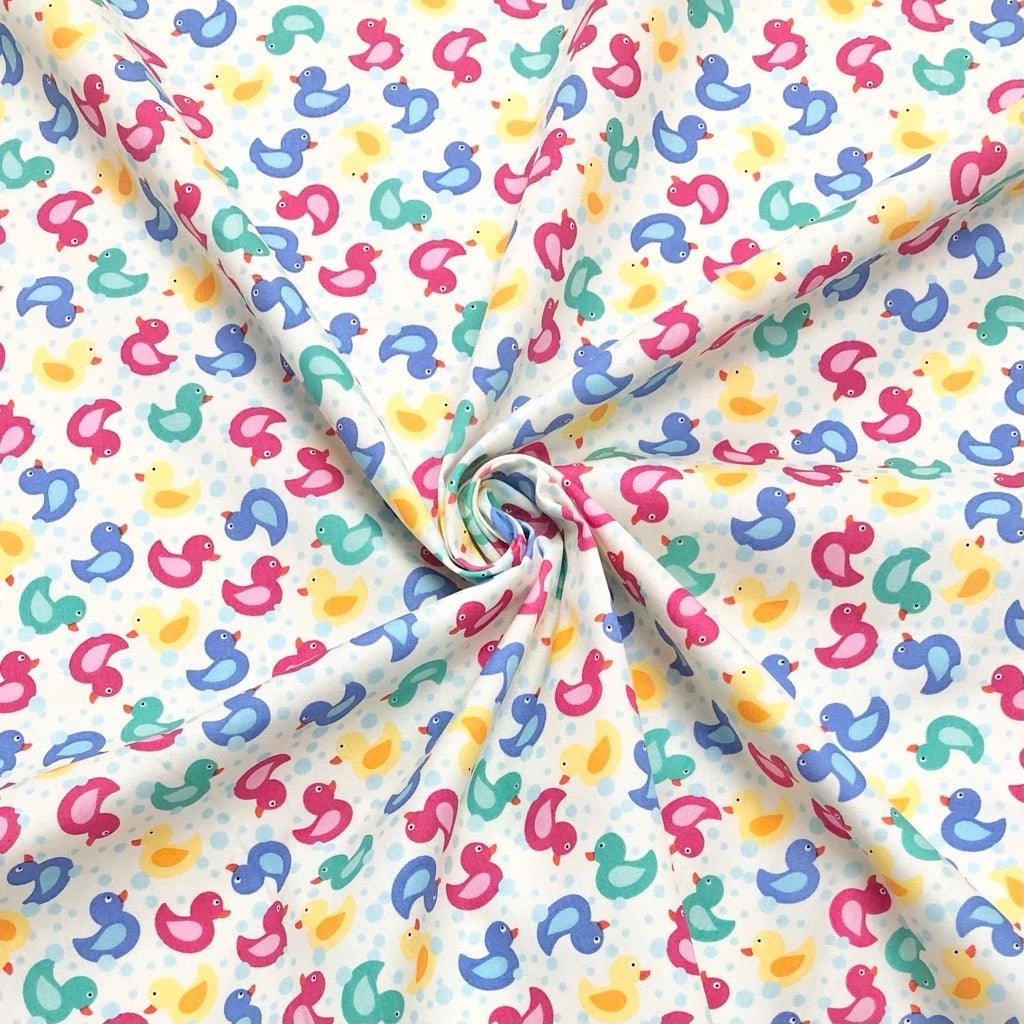 Multicoloured Ducks Rose & Hubble Cotton Poplin Fabric 3 Multicoloured Ducks Rose & Hubble Cotton Poplin Fabric - Image 3
