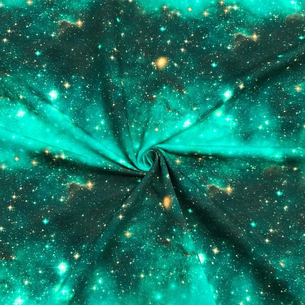 Green Space Constellation French Terry Fabric 1 Green Space Constellation French Terry Fabric
