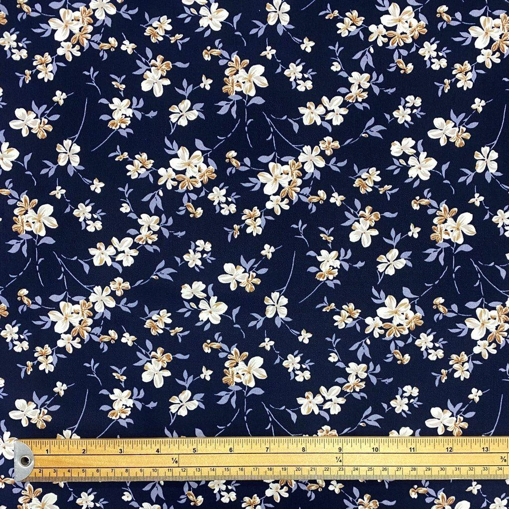 Floral Branch Rose & Hubble Cotton Poplin Fabric 3 Floral Branch Rose & Hubble Cotton Poplin Fabric - Image 3