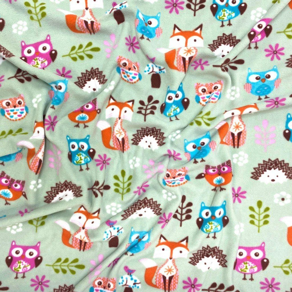 Forest Animals Anti Pill Polar Fleece Fabric 2 Forest Animals Anti Pill Polar Fleece Fabric - Image 2