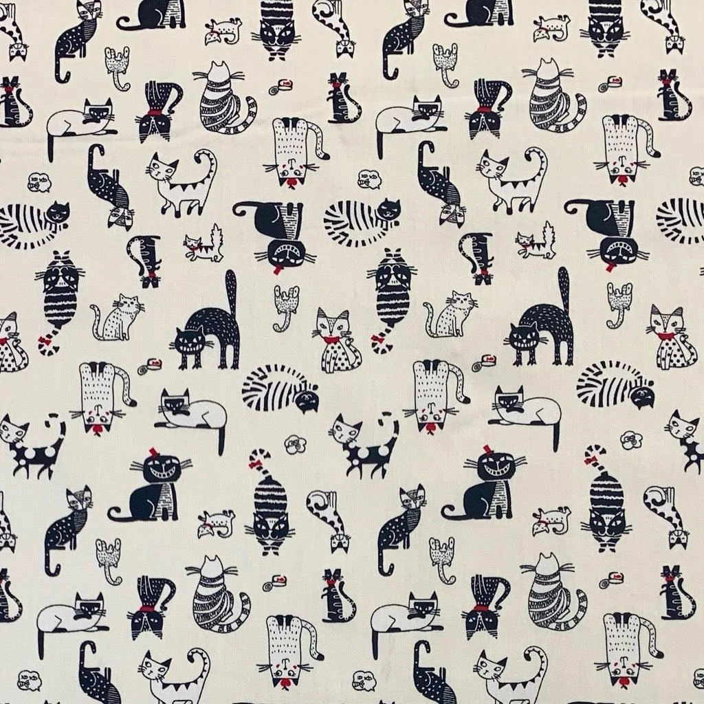 All Over Cats Rose & Hubble Cotton Poplin Fabric 3 All Over Cats Rose & Hubble Cotton Poplin Fabric - Image 3