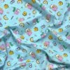 Peppa Pig On Sky Blue Cotton Fabric