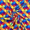 Multicoloured Squares Anti Pill Polar Fleece Fabric