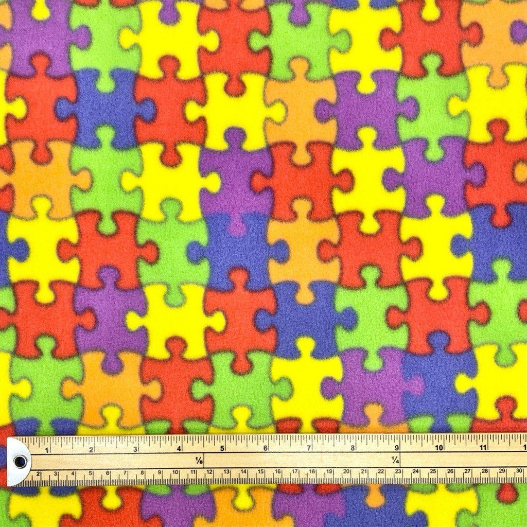 Jigsaw Anti Pill Polar Fleece Fabric 2 Jigsaw Anti Pill Polar Fleece Fabric - Image 2