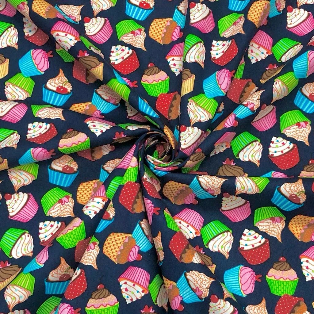 Cupcakes Rose & Hubble Cotton Poplin Fabric 3 Cupcakes Rose & Hubble Cotton Poplin Fabric - Image 3