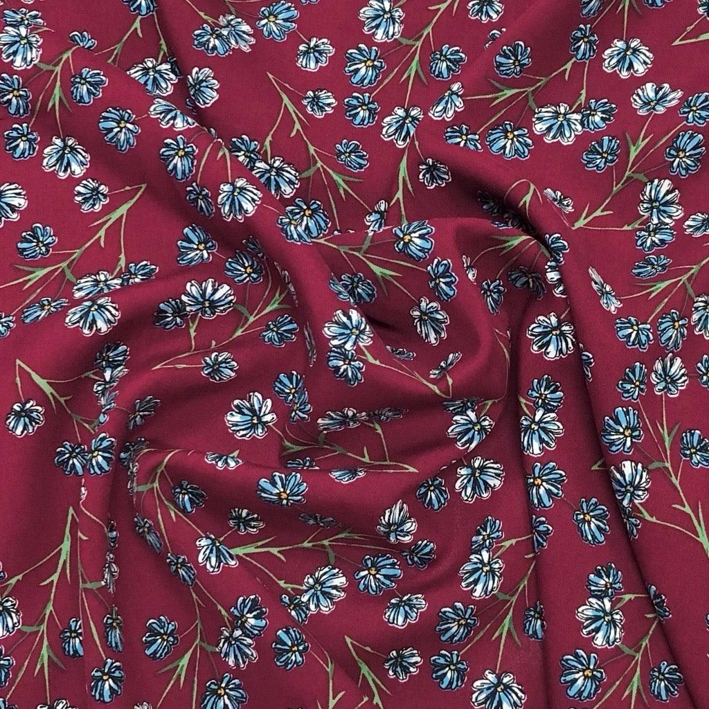 Flowers With Stems Viscose Fabric 4 Flowers With Stems Viscose Fabric - Image 4