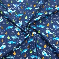 Blue Whales And Sharks Rose & Hubble Cotton Poplin Fabric -Ernst Fabric Store image 4d8f53f2 594d 4150 992b 5eb18e9e1f10