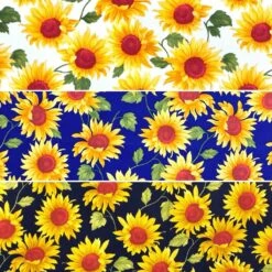 Sunflowers Rose & Hubble Cotton Poplin Fabric