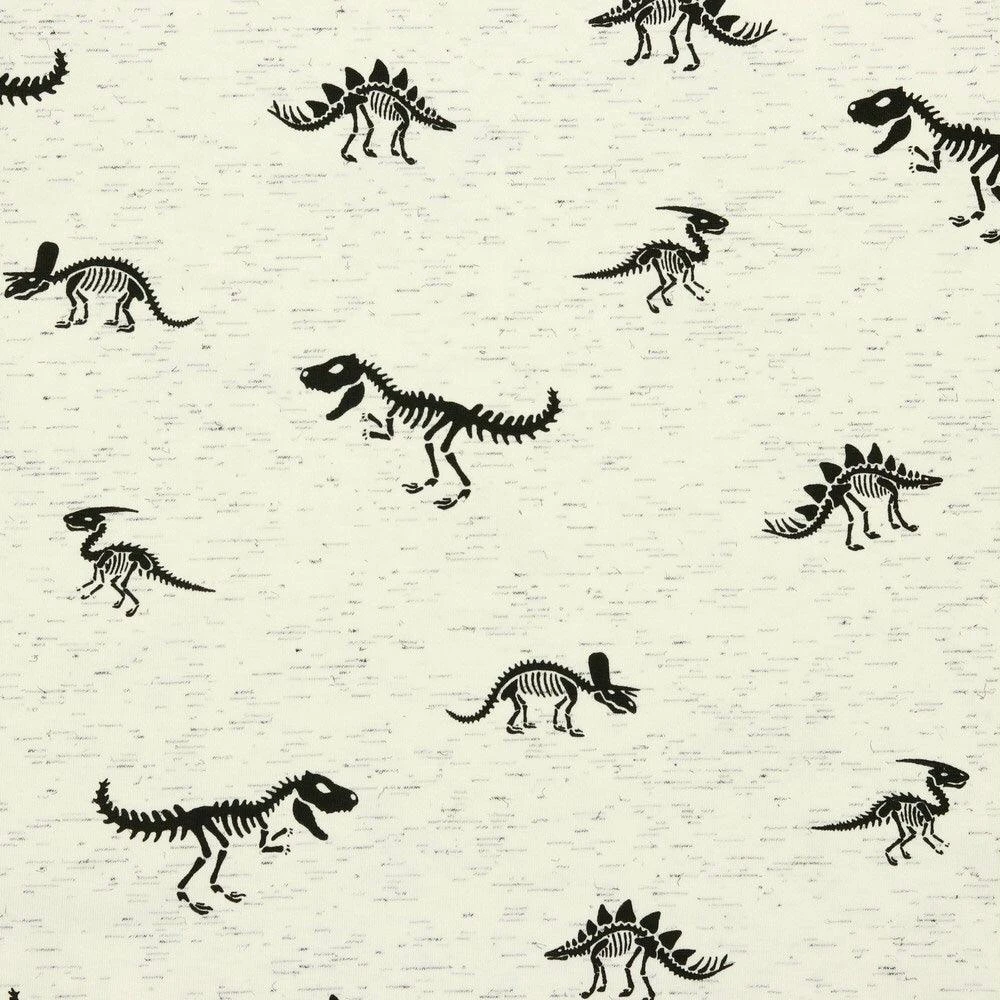 Skeleton Dinosaurs Cotton Jersey Fabric 2 Skeleton Dinosaurs Cotton Jersey Fabric - Image 2