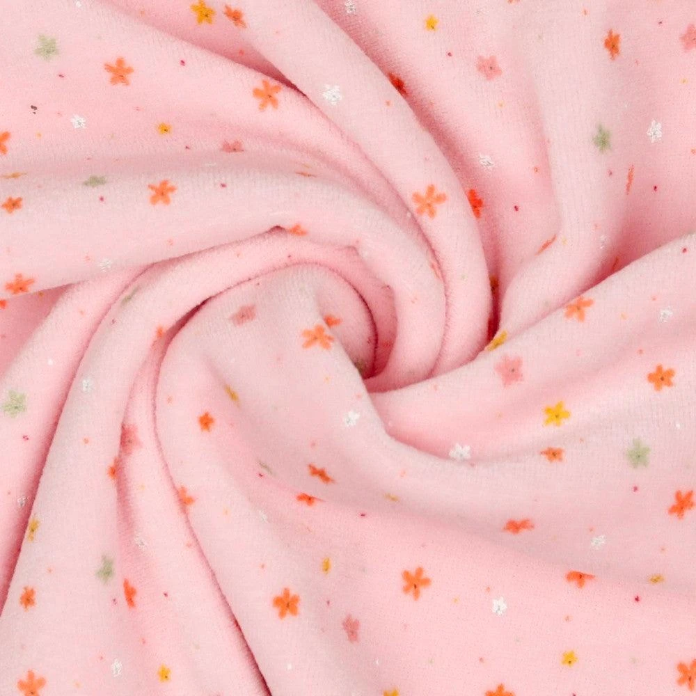 Multicoloured Mini Floral Nicky Velour Fabric 2 Multicoloured Mini Floral Nicky Velour Fabric - Image 2