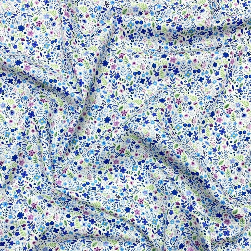 Spring Floral Rose & Hubble Cotton Poplin Fabric 2 Spring Floral Rose & Hubble Cotton Poplin Fabric - Image 2