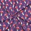 Mushrooms On Purple Digital French Terry Fabric