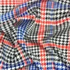 1 Red, Blue And Black Dogtooth Satin Fabric
