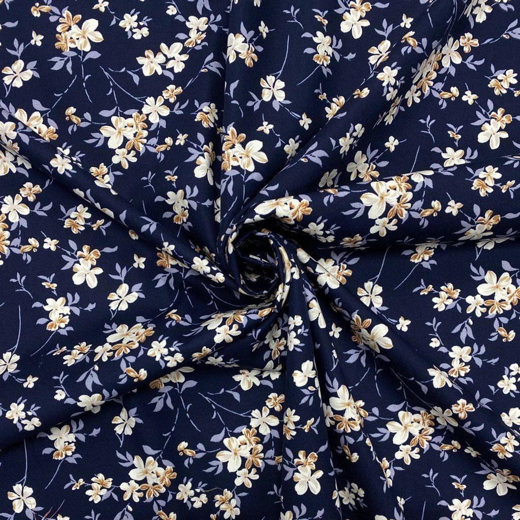 Floral Branch Rose & Hubble Cotton Poplin Fabric 2 Floral Branch Rose & Hubble Cotton Poplin Fabric - Image 2