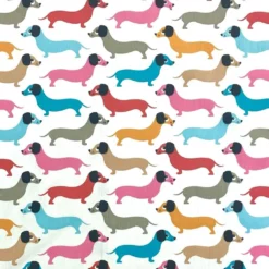 Multicoloured Sausage Dogs Polycotton Fabric